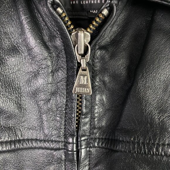 Vintage Wilsons M Julilan Leather Jacket Men's Small Black Full Zip Up Liner - Picture 4 of 15